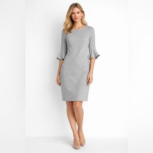 Banana Republic Heather Gray Ruffle Sleeve Dress Size 10